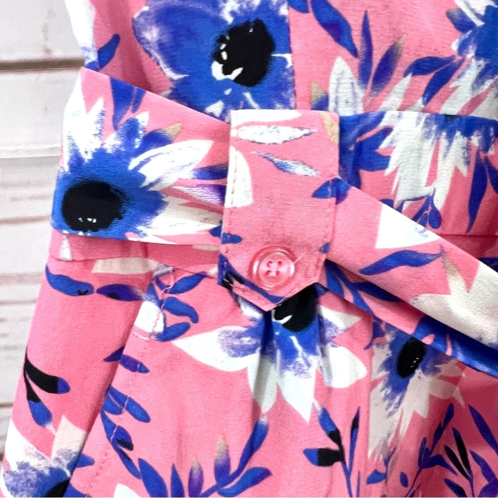 Yumi Kim Paradise Faux Wrap Surplice Romper Jumpsuit Pink Floral Safari Silk - Picture 13 of 16
